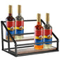 YQBRAO 2-Tier Coffee Syrup Organizer, 8-Bottle Rack, Rustic Brown | Holds up to 8 bottles in two raised rows for coffee bars, kitchens, counters, and beverage stations. - size: 2 Tier 8 Bottle Syrup Rack - 1 Pack