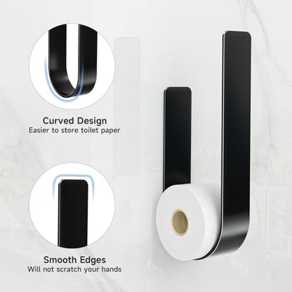 Toilet Paper Storage Wall Mount, Toilet Paper Holder Stand for 3 Rolls Tissue, Metal Extra Toilet Paper Storage Holder, Tissue Roll Holder for Rv, Bathroom,Black (1pack)
