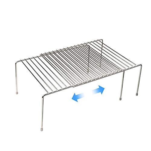 Tomorotec Space-Saving Stainless Steel Storage Rack, 12.8-22.8 in, Silver, Easy to Install, Versatile Design - color: Silver-1Pcs