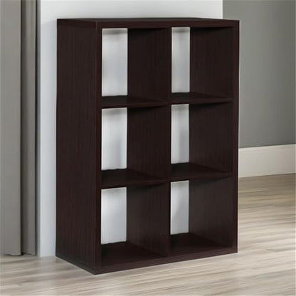 Riverbay Furniture 44" H Transitional Wood Storage Cabinet with 6 Inner Cube Areas, Some Assembly Required, in Espresso Finish - size: 6 Cubby