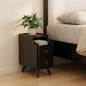 AQIMUELE Small Nightstand with Drawers, Solid Wood Bedside Table, Narrow Walnut Nightstand for Bedroom - color: 1 Pc(black), size: 15.74''D*11.81''W*19.68''H