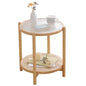 Tiita Rattan Nightstand Side Table, Bamboo Accent Bedside Tables, Glass Coffee Tables, Boho Wooden End Table with Storage for Small Space, Living Room and Bedroom - color: Coffee Table-glass