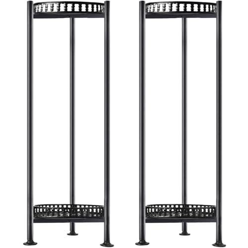 LUBORN 2-Pack Plant Stand Indoor Outdoor, 30'' Tall Plant Stands, 2 Tier Metal Planter Stand, Flower Stand Plant Pot Holder for Living Room, Corner, Deck - color: Black-2P