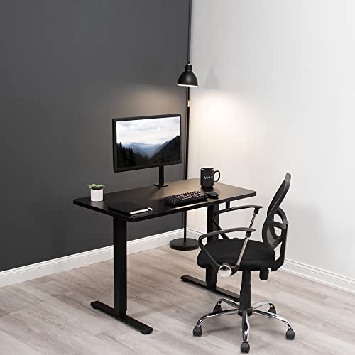 VIVO Manual Height Adjustable 43 x 24 inch Stand Up Desk, White Solid One-Piece Table Top, Black Frame, Standing Workstation with Foldable Handle, DESK-KIT-MB4W - color: White Top / Black Frame, size: 43" x 24"