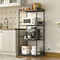 MAHANCRIS Bakers Rack with Power Outlet, Microwave Stand with Hooks, Multifunctional Storage Rack, Coffee Bar with Enclosure, Kitchen Storage Shelf, for Kitchen, Dining Room, Rustic Brown BRHR40E01N1 - color: Rustic Brown