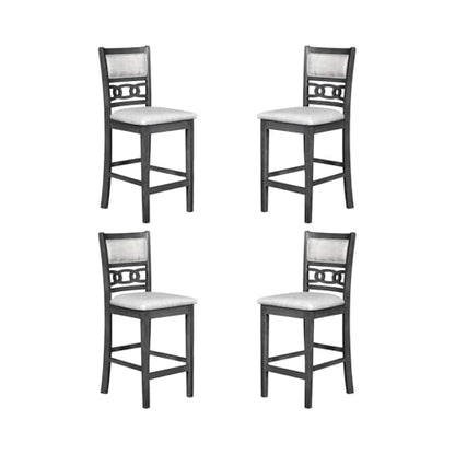 New Classic Furniture Gia Counter Dining Chair (Set of Four), Light Gray Fabric Upholstered Seat & Back Rest, Gray - color: Grey, size: Set of 4, style: Counter Chair