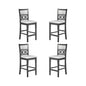New Classic Furniture Gia Counter Dining Chair (Set of Four), Light Gray Fabric Upholstered Seat & Back Rest, Gray - color: Grey, size: Set of 4, style: Counter Chair