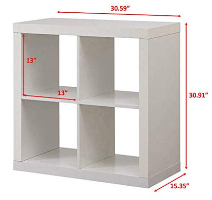 Better Homes and Gardens Square 4-Cube Organizer, Multiple Colors (Rustic Gray)