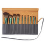 Bird&Fish Makeup Brush Case Travel, makeup brush case roll up,brush holder makeup,Holder Organizer Brushes Pouch Cosmetic Bag for Travel，Rolling Bag Storage Case PU Leather - color: New Dark Gray