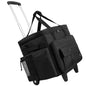 Rolling Teacher Bag Built-in Hard Support Board, Rolling Briefcase with Detachable Trolley, Rolling bag with Laptop compartment, Adjustable Shoulder Strap, and Ample Storage Space - color: Black