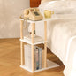 AWASEN C Shaped End Table, 3-Tier Small Side Table for Couch | Wood Sofa Table Coffee Table for Living Room, Small Space, Bedroom, Home Office, Easy Assembly, Natural and White - color: C Shaped-white