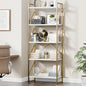 Vongrasig 5 Tier Bookshelf, Modern Tall Bookcase, Industrial Book Shelves Display Standing Shelf, Free Standing Storage Organizer for Bedroom, Living Room, White+Gold - color: White+gold