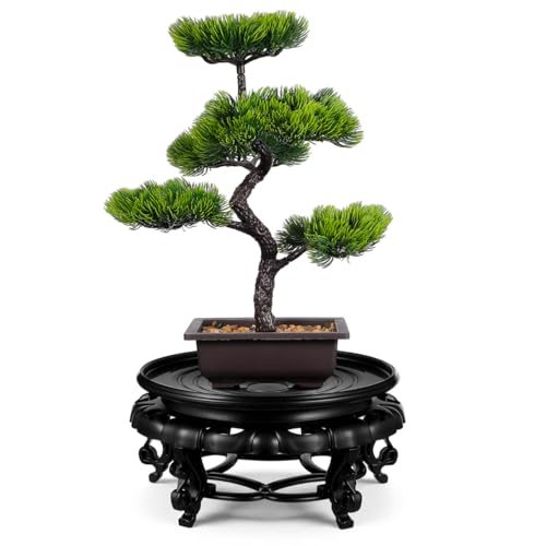 Resin Pedestal Base 9.64 in Round Plant Stand for Vase Fishbowl Flower Pot Bonsai Indoor Outdoor Chinese Display Rack for Living Room Balcony Office Patio Decor