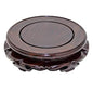 Oriental Furniture Wooden Display Stand Base Lotus Pedestal Vase Base Table Lamp Teapot Base Black Catalpa Furniture Stable Home Decoration Size7 (3.74x1.38in)