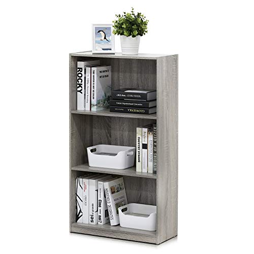 Furinno BASIC Book Shelf, 3-Tier Bookshelf with Open Shelves, Standing Bookcase, 9.3" x 21.8" x 39.5", for Organization and Storage, for Living Room, Bedroom, Home Office, French Oak - color: French Oak, size: 3-Tier