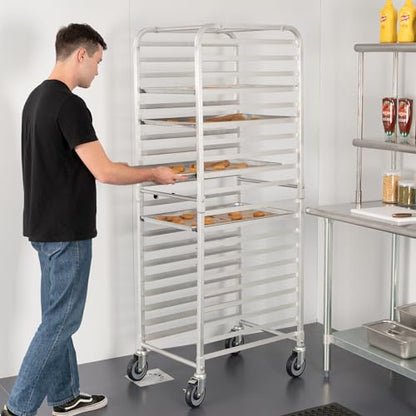 HARDURA 20 Tier Bun Pan Rack, Bakery Rack with Casters, NSF Home Commercial Kitchen, Aluminum Storage Cooling Sheet Pan Rack,20"x26"x69"H - size: 20 tier