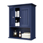 Treocho Wood Wall Cabinet, Bathroom Medicine Cabinet Storage with Doors and Adjustable Shelf, Rustic Cabinet Wall Mounted for Bathroom, Living Room, Kitchen, Blue - color: Blue