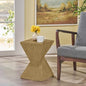 Modern Geometric Side Table with Sleek Matte Finish for Living Room, Bedroom, or Entryway Decor (Light Natural + Magnesium Oxide)