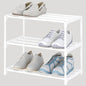 3-Tier Small Shoe Rack, Metal Stackable Kids Shoe Shelf Storage Zapateras Organizer,Narrow Shoe Rack Sturdy for Closet Hallway Entryway Living Room Bedroom (White) - size: 3-White