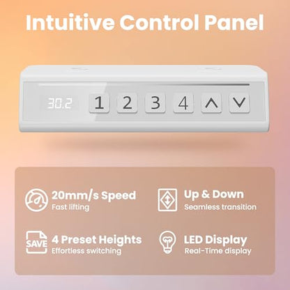 HUANUO 40x24 Inch Electric Standing Desk, Height Adjustable, Light Walnut | Smooth Home Office Desk, 176lbs Capacity with 4 Memory Presets & Headphone Hooks. Easy to assemble Computer Gaming desk - color: Natural, size: 40" X 24"