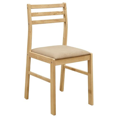 Coaster Home Furnishings 3-Piece Round Wood Dining Room Set Drop Leaf Extension Table Ladder Back Side Chairs Upholstered Seat Cushions Beige and Natural 130006