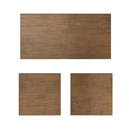 Lavish Home End Tables and Coffee Table Set of 3, Brown/Black | 31.5”/14.13” Foldable Living Room Tables with Metal Storage Baskets and Removable Lids, 2 Small Side and 1 Large Coffee Table - color: Brown Square 3