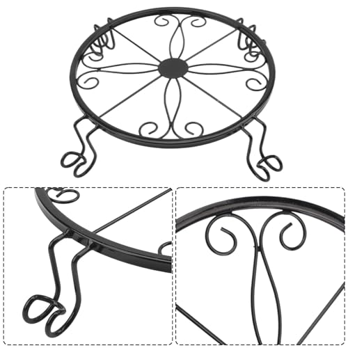 6 Pack 9 Inch Plant Stand, Heavy Duty Wrought Iron Plant Stands for Indoor & Outdoor, Low Plant Stands for Flowers with Elegant Design