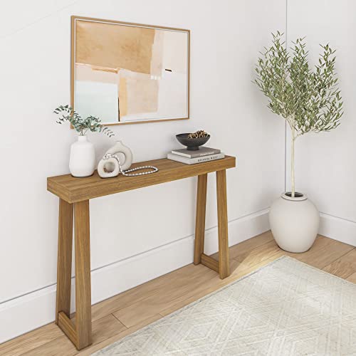 Plank+Beam Classic Console Table, 46 Inch, Pecan | Non-Toxic Finishes, Versatile Design, Elegant Details, Easy Assembly, Quick Setup, Solid Wood - color: Pecan, size: 46" Console Table