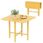 Giantex 36" Folding Dining Table for 2-4, Extendable Drop Leaf Kitchen Table with Solid Rubber Wood Frame, Space-Saving Dinner Table for Small Space, Living Dining Room, Dinette, Natural - color: Natural