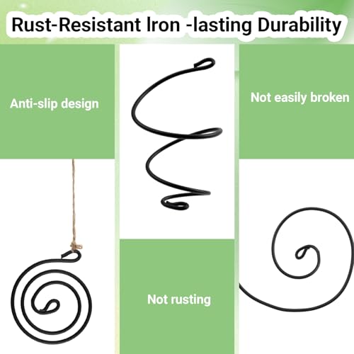 12-Pack Hanging Air Plant Holders,6 Air Plant Stand Display 6 Ropes | 6 Adjustable Rust-Resistant Iron Rings, with Low-Tangle Jute Ropes for Tillandsia, Succulents, Home & Office Decor