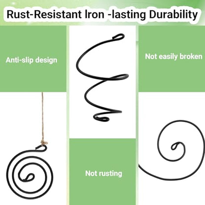 12-Pack Hanging Air Plant Holders,6 Air Plant Stand Display 6 Ropes | 6 Adjustable Rust-Resistant Iron Rings, with Low-Tangle Jute Ropes for Tillandsia, Succulents, Home & Office Decor