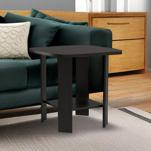 Furinno SIMPLE DESIGN Side Table Set of 2, 2-Tier Modern End Table with Soft Edges, Open Shelves Night Stand, Bedside Table, for Living Room, Bedroom, Espresso - color: Espresso, size: 2-Pack, 2 Tiers, Standard Leg