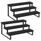 YINMIT Wooden Display Riser Stand, Tiered Perfume and Cologne Organizer Stand, 3 Tier Spice Rack Organizer, Rustic Display Shelf for Candles (3 Tier,2Pack,Black) - color: 3 Tier,2Pack,Black