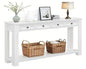 LKTART 63" Console Table for Entryway,Solid Wood Sofa Table with 4 Drawers | 2-Tier Solid Pine Wood Sofa Table,63" Entryway Table with Drawers ,Farmhouse Console Table for Hallway,Foyer,Antique White - color: Antique White