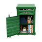 Industrial Metal Container Side Table, 3-Tier End Tables with Drawers, Bedside Table, Container Style Locker Wrought, Retro Style Metal Container Cabinet for Bar/Bedroom/Garage (Green) - color: Green