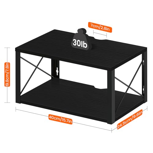 Homode Floating Nightstand, 2 Tier Wall Mounted Nightstand with Cable Hole, Wooden Floating Bedside Table, Bedside Wall Shelf for Bedroom Bathroom Living Room Kitchen Office, Black - color: Black
