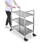 3 Shelf Stainless Steel Cart, 400 Lbs, 1MM Thick, Serving Cart with Wheels, Household, Service Trolley, 360°Rotation Storage Shelf with Locking Wheels