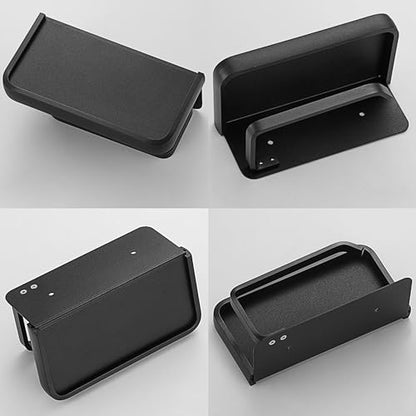Toilet Paper Holder with Phone Shelf, Adhesive or Screw Wall Mount Toilet Tissue Roll Holder-Black - color: Black