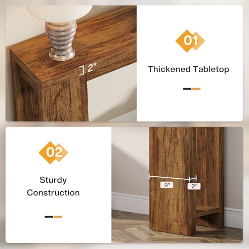 Tribesigns 70.9-Inch Extra Long Console Table, Farmhouse Wood Sofa Table Behind Couch, Narrow Entryway Accent Table for Living Room, Hallway, Entrance, Foyer, Dark Brown - color: Dark Brown
