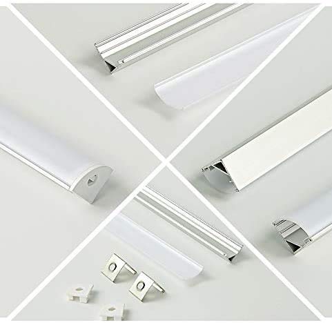 Cabinet Lighting, 4pcs 12" V-Shape Bright LED Light Bars for Under Cabinet, Gun Safe, Locker, Closet, Under Counter, Shelf, Showcase - 1200lm 12W - Pure White (6000K) - color: White