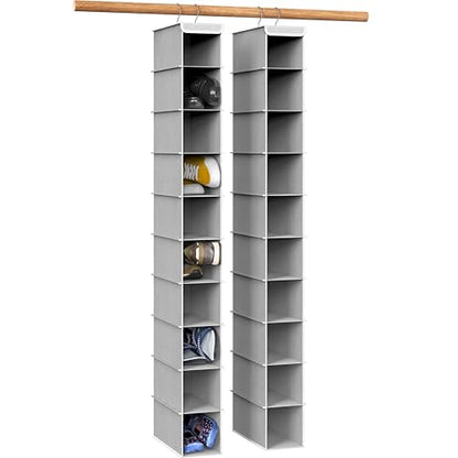 Simple Houseware 2 Pack 10 Shelves Hanging Organizer, Gray - color: Grey, size: 2-Pack