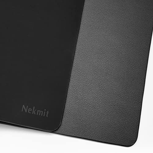 Nekmit Leather Desk Blotter Pad 36 x 20 Inches, Flat, Non-Slip, Waterproof, Black - color: Black, size: 36" x 20"
