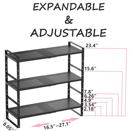Multi-Functional Metal Shoe Rack, Space-Saving, Perfect for Entryway, Closet, Bathroom, etc. - Sturdy and Durable, High Weight Capacity(3PACKS/Black/Medium) - color: 3packs/Black, size: Medium