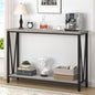FOLUBAN Industrial Sofa Console Table, Rustic Wood and Metal Entryway Hallway Table for Living Room Entrance, 43.3 Inch Light Grey - color: Light Grey