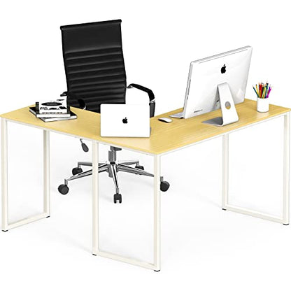 SHW Mission 48 x 48 Inches L-Shape Home Office Computer Desk, Oak - color: Oak, size: 48-Inch L-Shaped