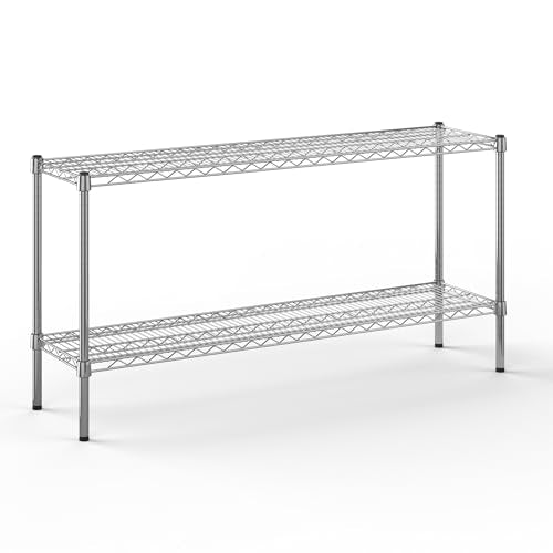14" Deep x 54" Wide x 27" Height Wire Shelving Kit | 2-Tier | NSF Commercial Storage Rack Unit - size: 14" Deep x 54" Wide