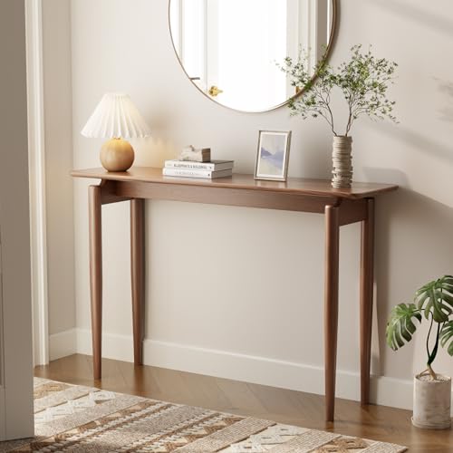 AQIMUELE Wood Console Table Walnut Entryway Table, Thin Console Table, Sofa Tables for Living Room (47.2'') - color: Walnut, size: 47.2"W x 11.8"D x 29.9"H