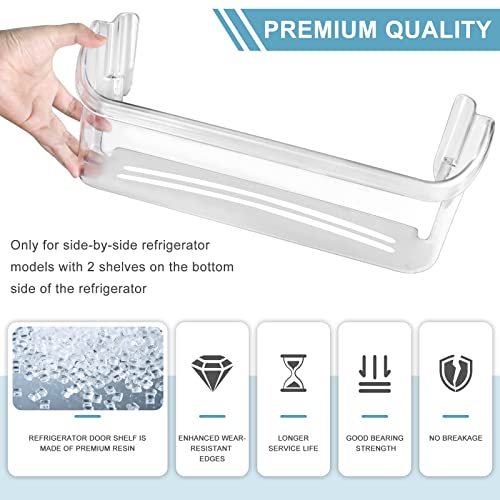 Upgraded 242126602 Refrigerator Door Bin Shelf Replacement Part Compatible with Frigi.daire Refrigerator Door Shelf 2421266 PS12364199 FFSS2625TS0 LFSS2612TF0 Door Shelf Shelves by AMI PARTS (2 Pack)