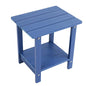 Small Leisure Line Side Table, 2-Tier Adirondack Side Table Outdoor with Open Shelf, 16 in Wooden Deck Table for Patio Porch Pool, 200 Lbs Capacity, Easy Assembly (Dark Blue) - color: Dark Blue