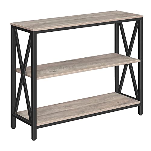 MAHANCRIS 31.5" Sofa Table, Industrial Console Table, 3-Tier Narrow Sofa Table with Storage Shelves, Foyer Table for Entryway, Hallway, Living Room and Bedroom, Easy Assembly, Greige CTHG8001Z1 - color: Greige, size: 9.4"D x 31.5"W x 31.7"H